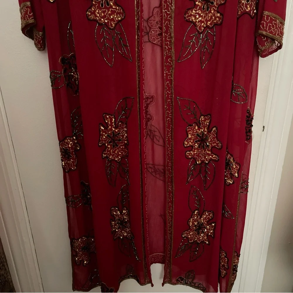 Midnight Velvet Red Embroidered Kimono Women’s 1X new with tags - Picture 5 of 7